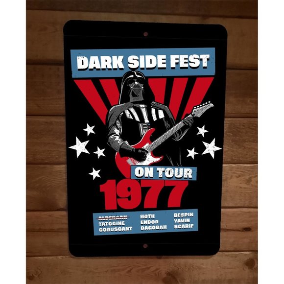 Dark Side Fest on Tour 1977 Darth Vader Star Wars 8x12 Metal Wall Sign - Picture 1 of 1